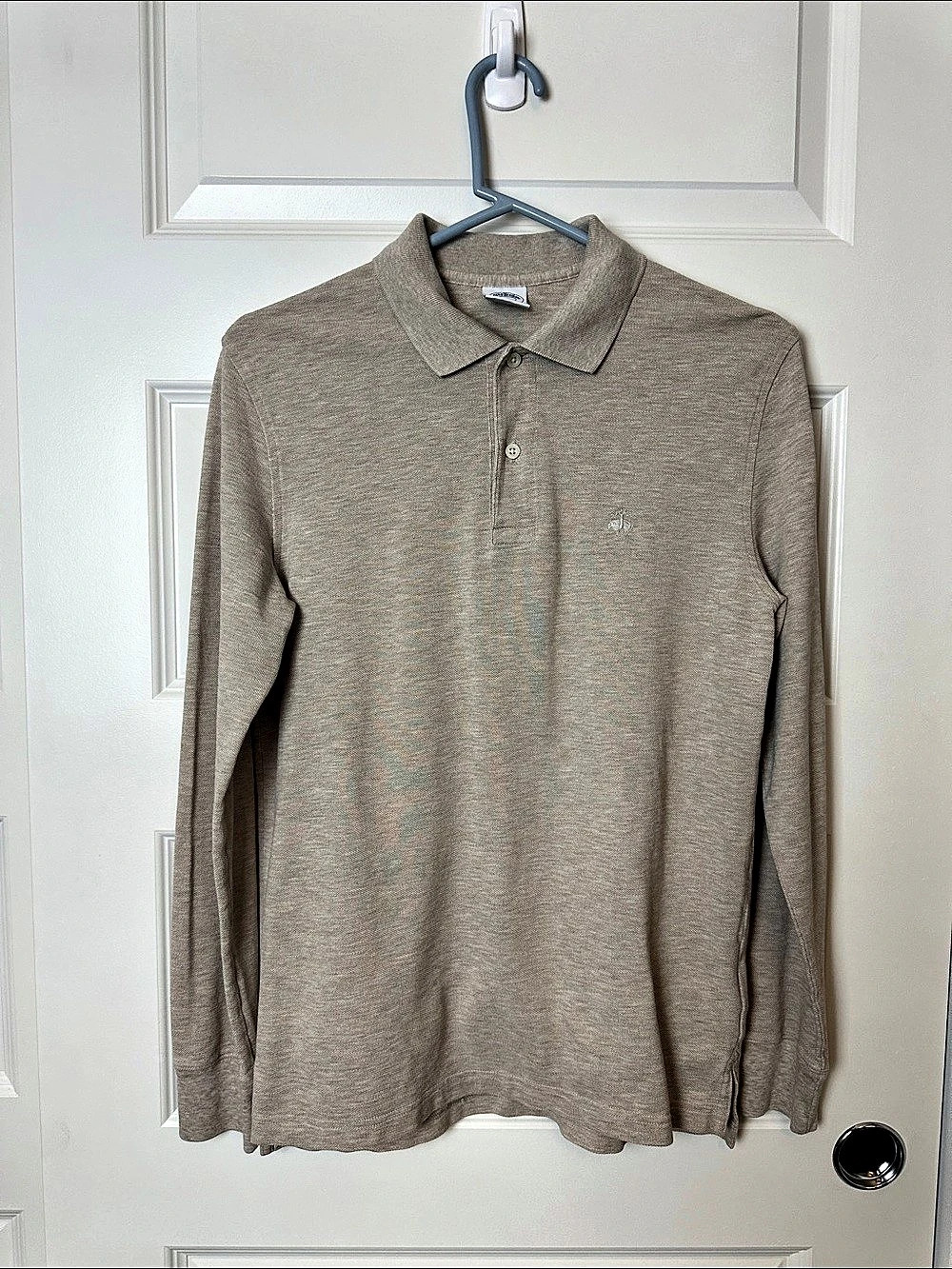 Brooks Brothers Supima Cotton Long-Sleeve Polo Shirt Beige Small